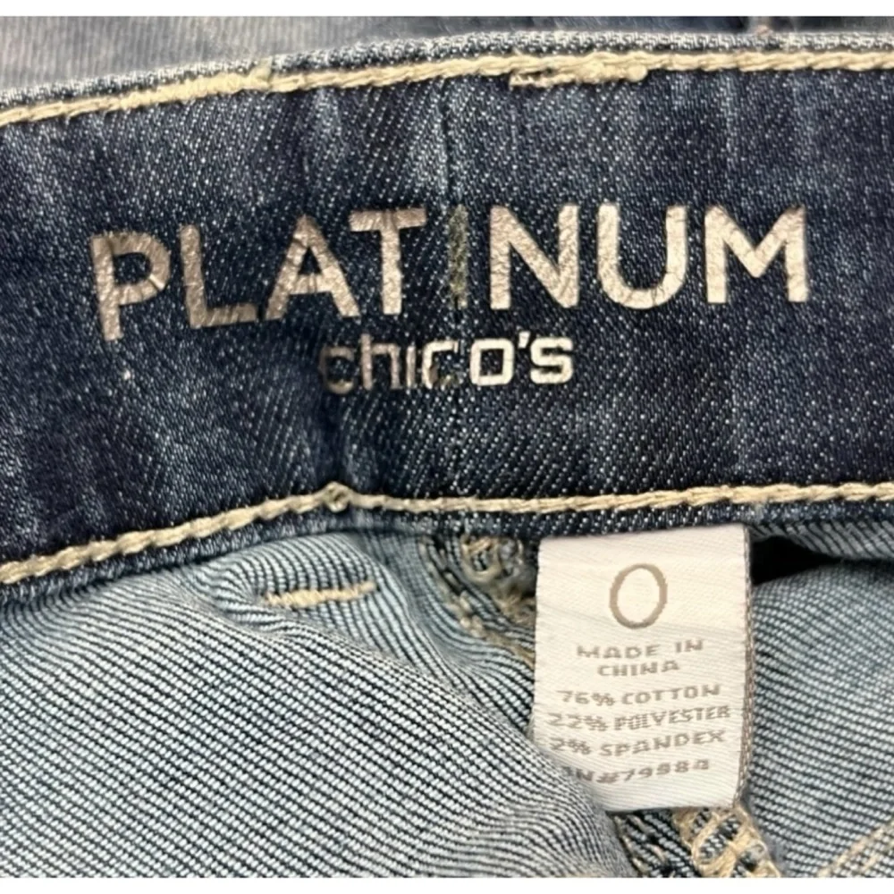 Chicos Platinum Ultimate Fit Tapered Leg Jeans Blue Chicos Size 0 US Size 4
